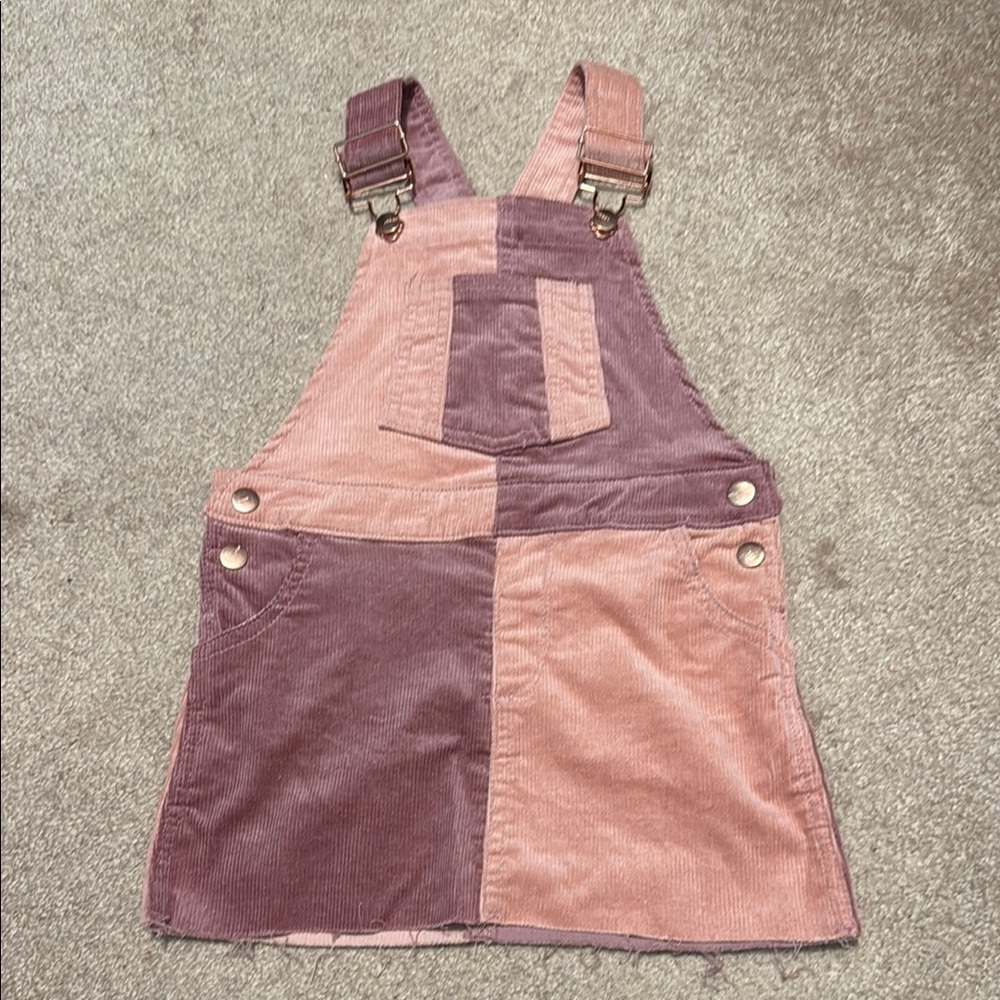 Joe's Jeans Pink and Purple Corduroy skirt Overalls - Picture 1 of 4